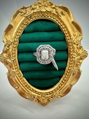 Bomb Party Size 9 RG98806 Bling & Banter Howlite in Rhodium